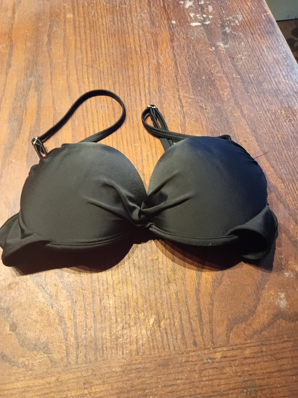 Catalina Black Padded Bikini Top with Adjustable Straps